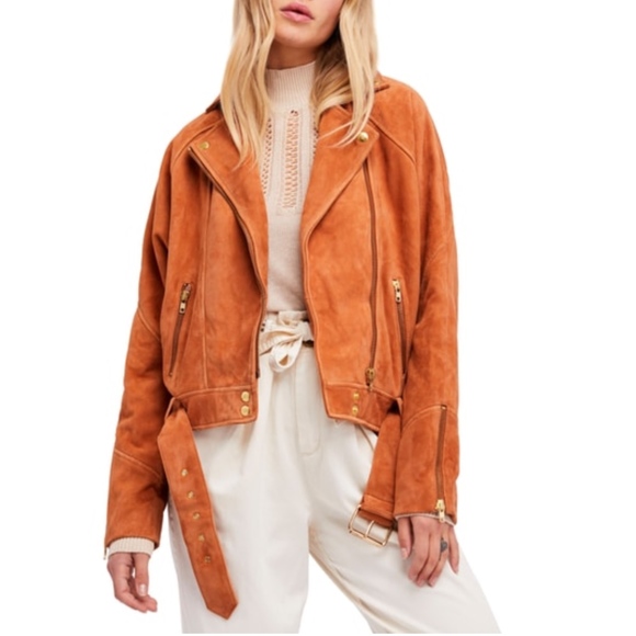 Free People Jackets & Blazers - Free People Drapey Suede Moto Jacket